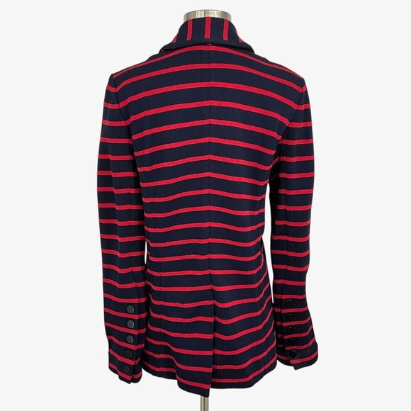 Veronica Beard Fontana Blazer Striped Double Breasted Jacket Size L Red Navy - Picture 4 of 12